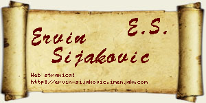 Ervin Šijaković vizit kartica
